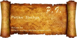 Petke Ibolya névjegykártya